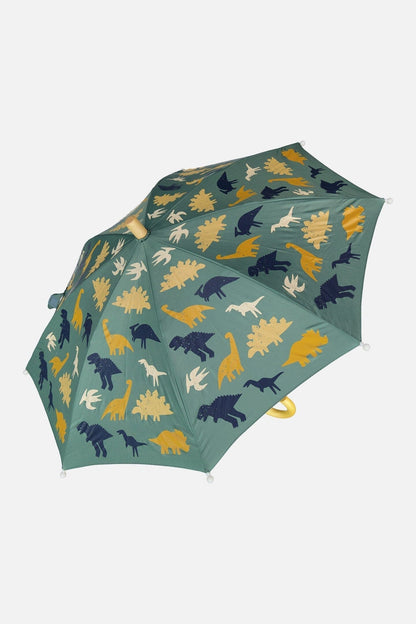 Parapluie vert imprimé dinosaure
