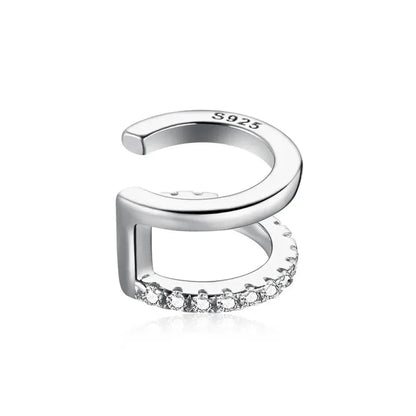 925 Sterling Silver Ear Cuff - Elegant Gold Color Clip Earrings For Women