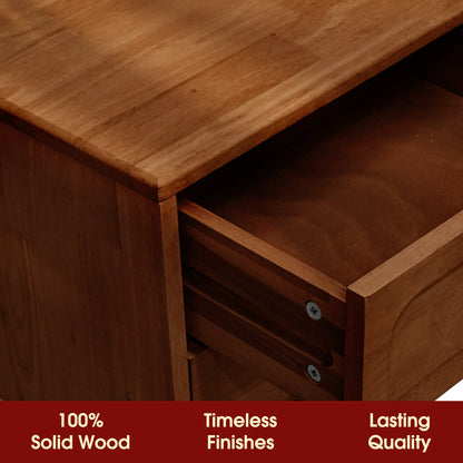 Savana Two Drawers Solid Wood Nightstand