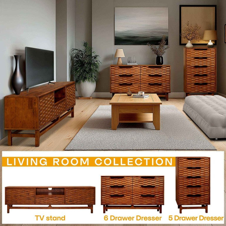 Commode Acacia Elara à 6 tiroirs pour des solutions de rangement élégantes