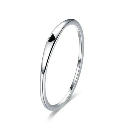Bague de mariage en argent sterling 925 en forme de cœur – Symbole d'amour, bague de promesse empilable en 2 couleurs (taille 5-10)