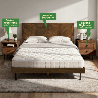 Savana Single Drawer Solid Wood Nightstand