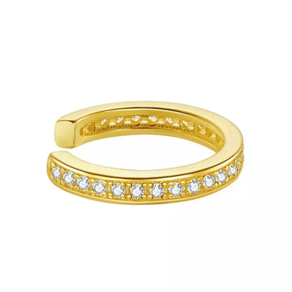 925 Sterling Silver Ear Cuff - Elegant Gold Color Clip Earrings For Women