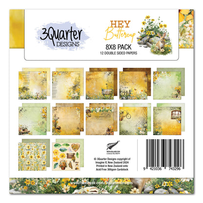 Bloc de papier 3Quarter Designs Hey Buttercup 20x20 cm