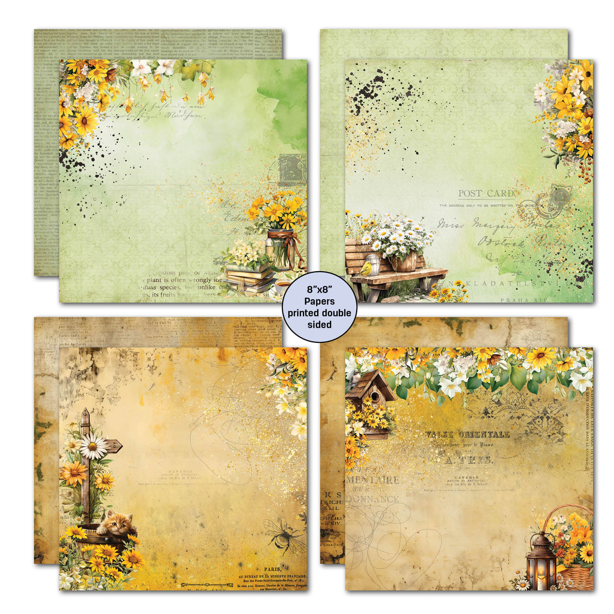 Bloc de papier 3Quarter Designs Hey Buttercup 20x20 cm