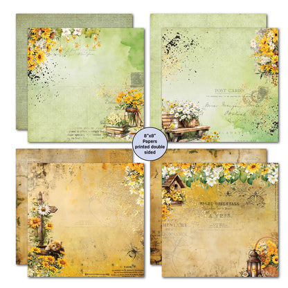 Bloc de papier 3Quarter Designs Hey Buttercup 20x20 cm