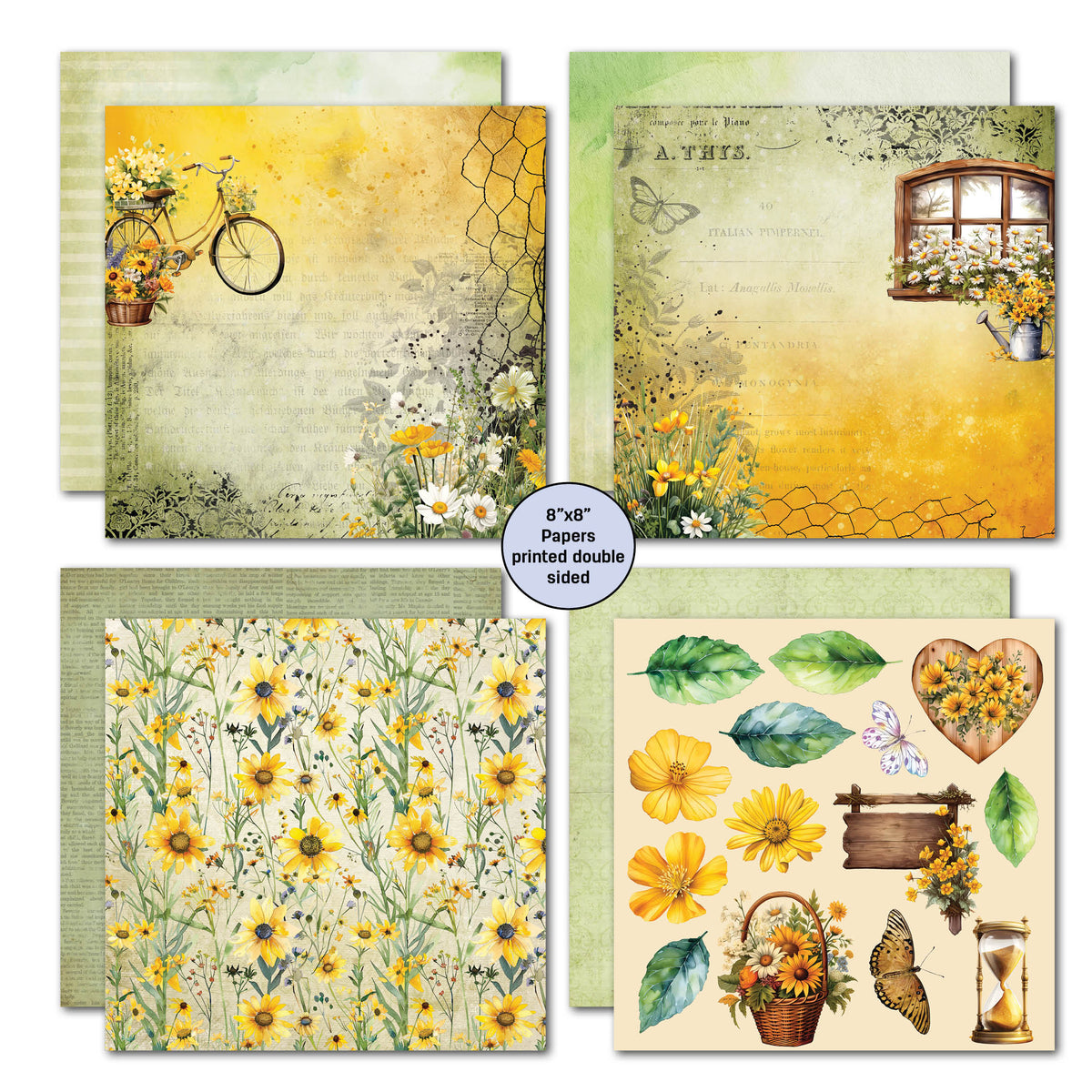 Bloc de papier 3Quarter Designs Hey Buttercup 20x20 cm