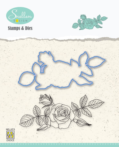 Nellie's Choice Matrices de découpe et tampons Snellen Design Flowers Rose