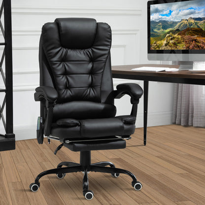 Chaise de bureau de direction Declan avec 7 points de massage et fonctions inclinables - Noir