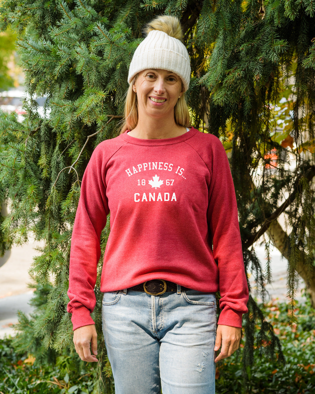 Women's Canada 1867 Crew Sweatshirt, Chili