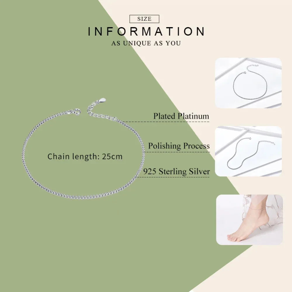 The Essential 925 Sterling Silver Charm Anklet