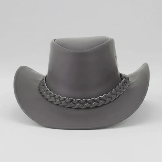 Premium Leather Wide Brim Western Hat. Lightweight Top Grain Rodeo Hat