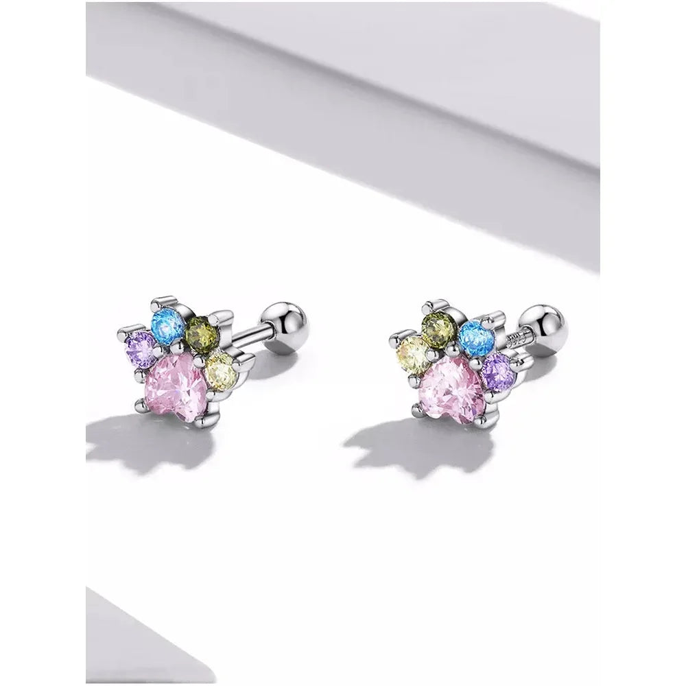 Boucles d'oreilles clous étoiles et papillons en argent sterling 925 - Bijoux délicats et raffinés