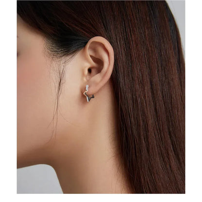 Boucles d'oreilles étoiles en argent sterling 925 - Boucles d'oreoreilles minimalistes en forme d'étoile pour femme - Bijoux de mode SCE1136