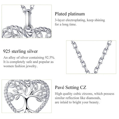 Heart of Nature Sterling Silver Tree of Life Pendant Necklace