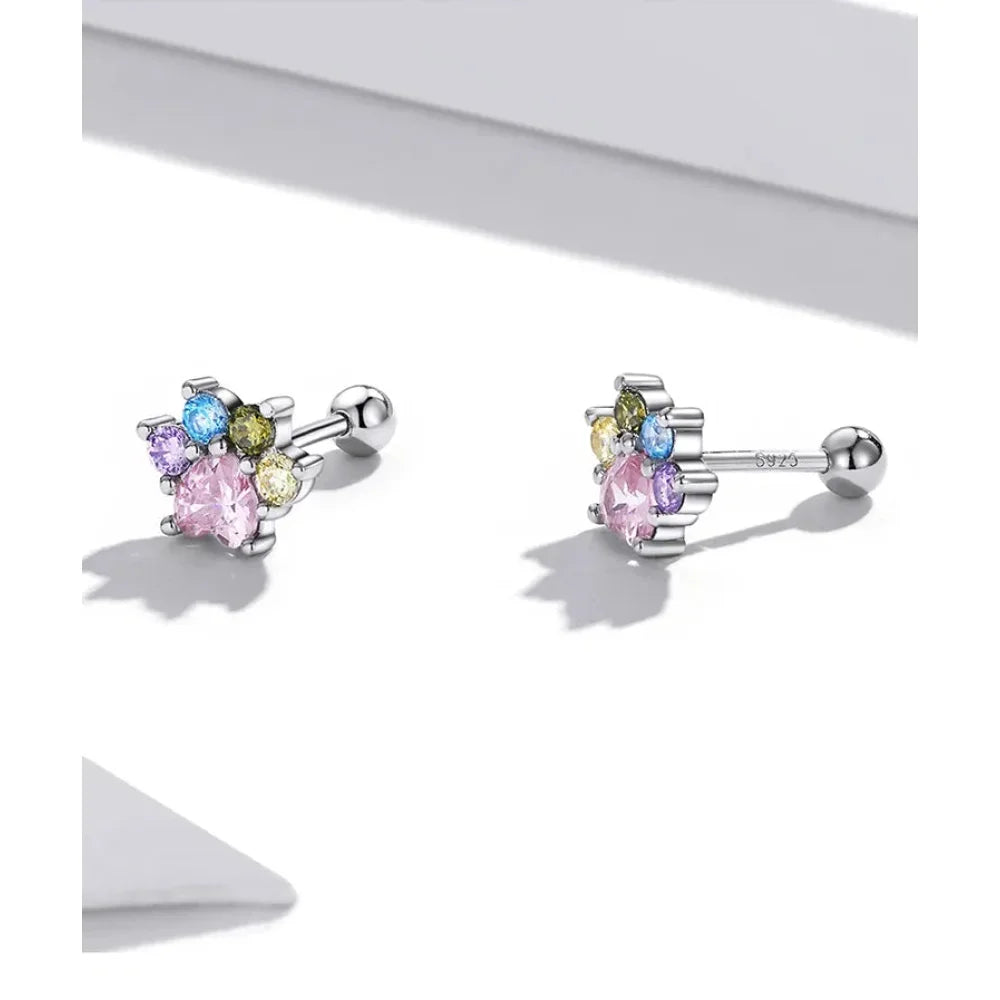 Boucles d'oreilles clous étoiles et papillons en argent sterling 925 - Bijoux délicats et raffinés