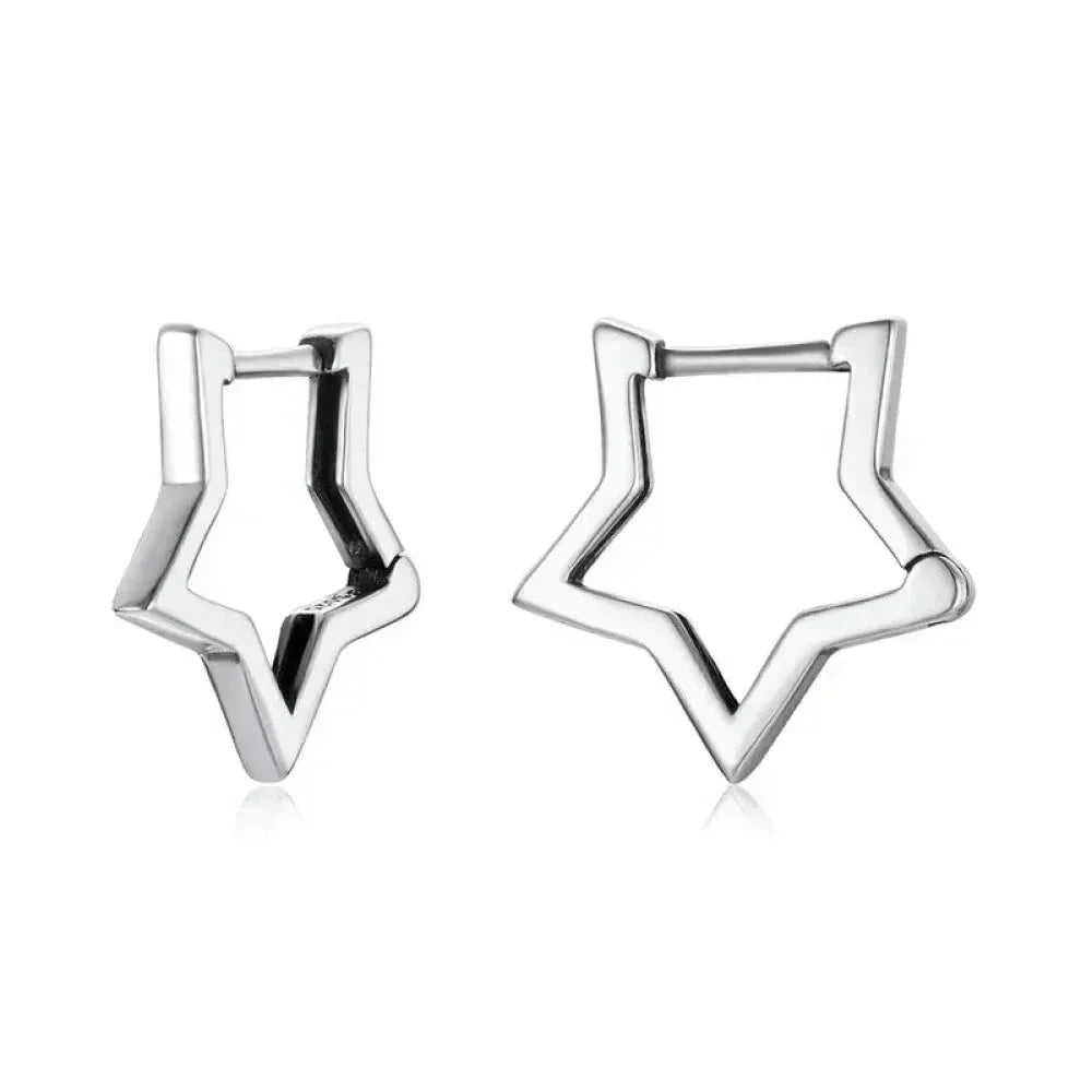 Boucles d'oreilles étoiles en argent sterling 925 - Boucles d'oreoreilles minimalistes en forme d'étoile pour femme - Bijoux de mode SCE1136