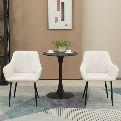 Lot de 2 chaises de salle à manger Robbie avec accoudoirs - Beige