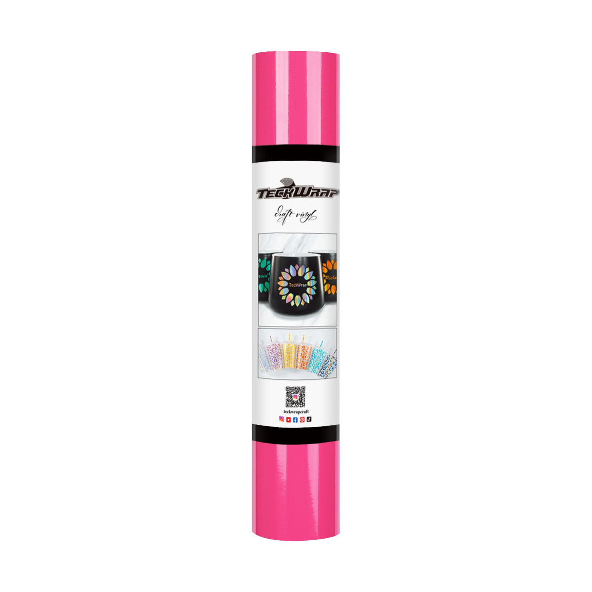 TeckWrap New Glossy Adhesive Vinyl - Hot Pink |  Easy-to-Peel & Strong Adhesive