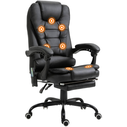 Chaise de bureau de direction Declan avec 7 points de massage et fonctions inclinables - Noir