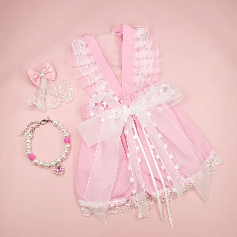 Ensemble Robe de Luxe Princesse pour Chien – Tenue de Fête Élégante pour Petits Chiens