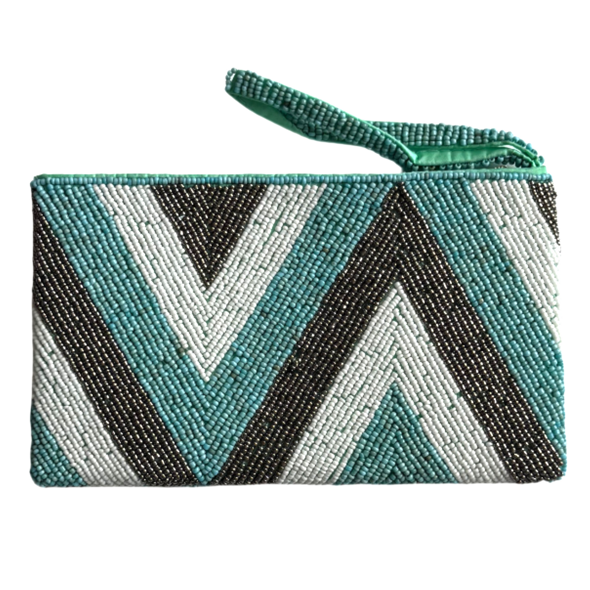 Beaded Zig Zag Clutch Purse