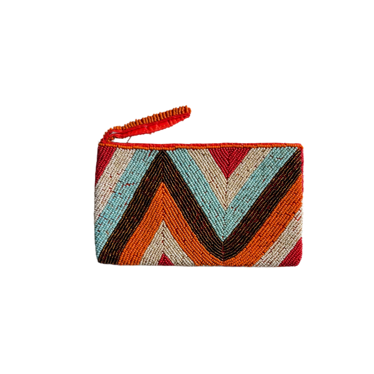 Beaded Zig Zag Clutch Purse