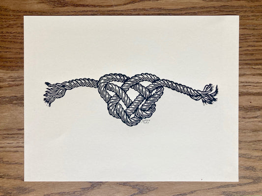 'Love Knot' lino print