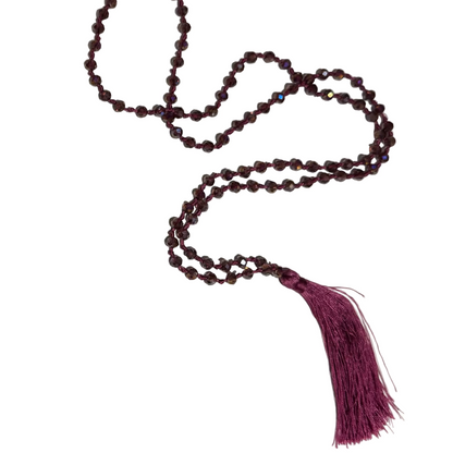 Collier à pompon en perles de cristal