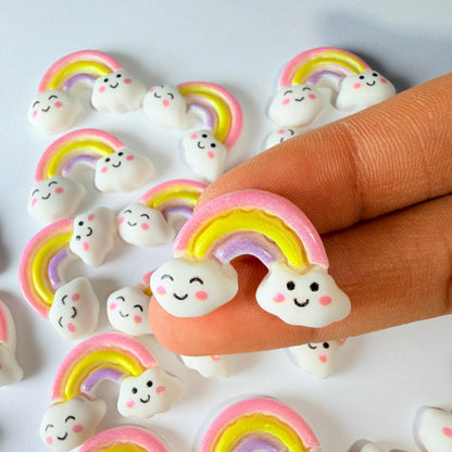 Breloques Smiley Arc-en-ciel pour Loisirs Créatifs