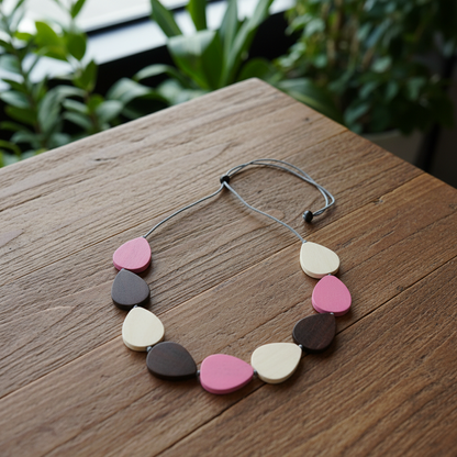 Wooden Tear Drop Necklace