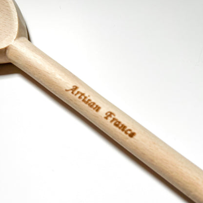 Cuillère en bois de hêtre à bout pointu – Bois 100 % naturel – Cuillère de cuisine de 28 cm