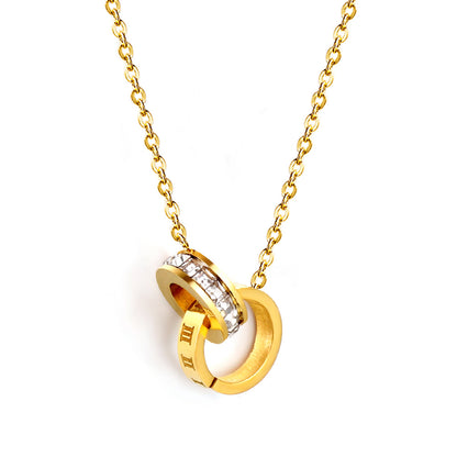 Collier double cercle intemporel