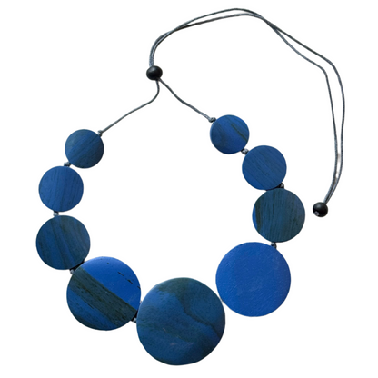 Wooden Flat Disk Necklace
