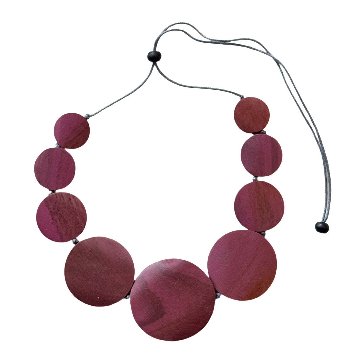 Wooden Flat Disk Necklace
