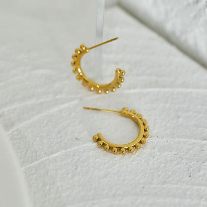 ISLA: Beaded Edge Hoop Earrings