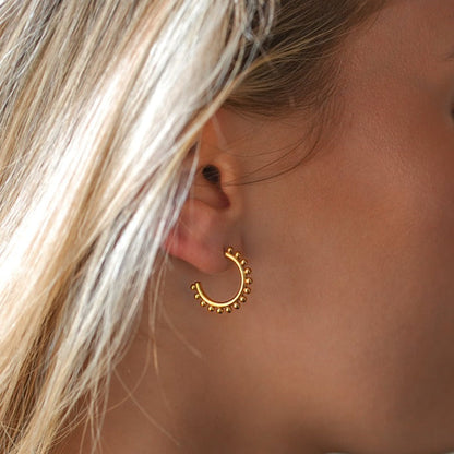 ISLA: Beaded Edge Hoop Earrings
