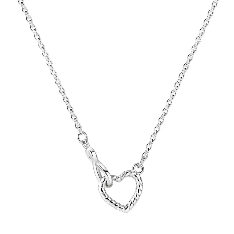 Infinity Love Sterling Silver Heart Pendant Necklace