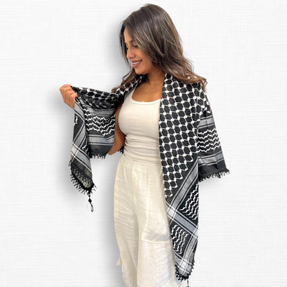 Layl Kufiya (Keffiyeh) | Inverted Black & White