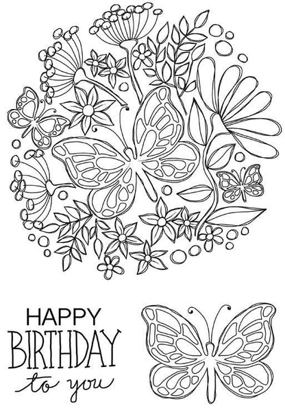 Matrices bois transparentes - Bouquet de papillons