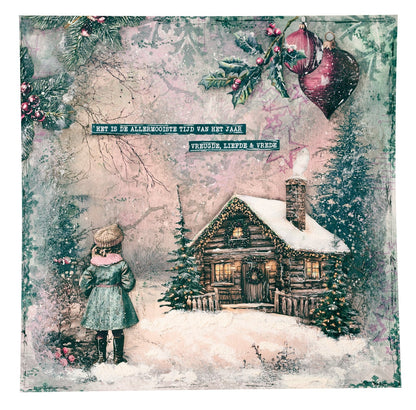 Bloc de papier JMA Collage Fonds et éléments Noël Blush 36 feuilles