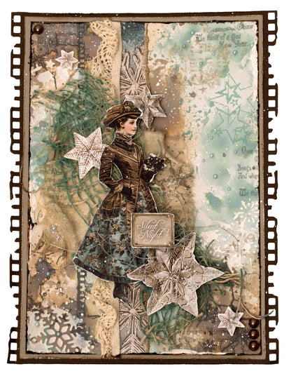 Bloc de papier JMA Collage Fonds et éléments Noël Blush 36 feuilles