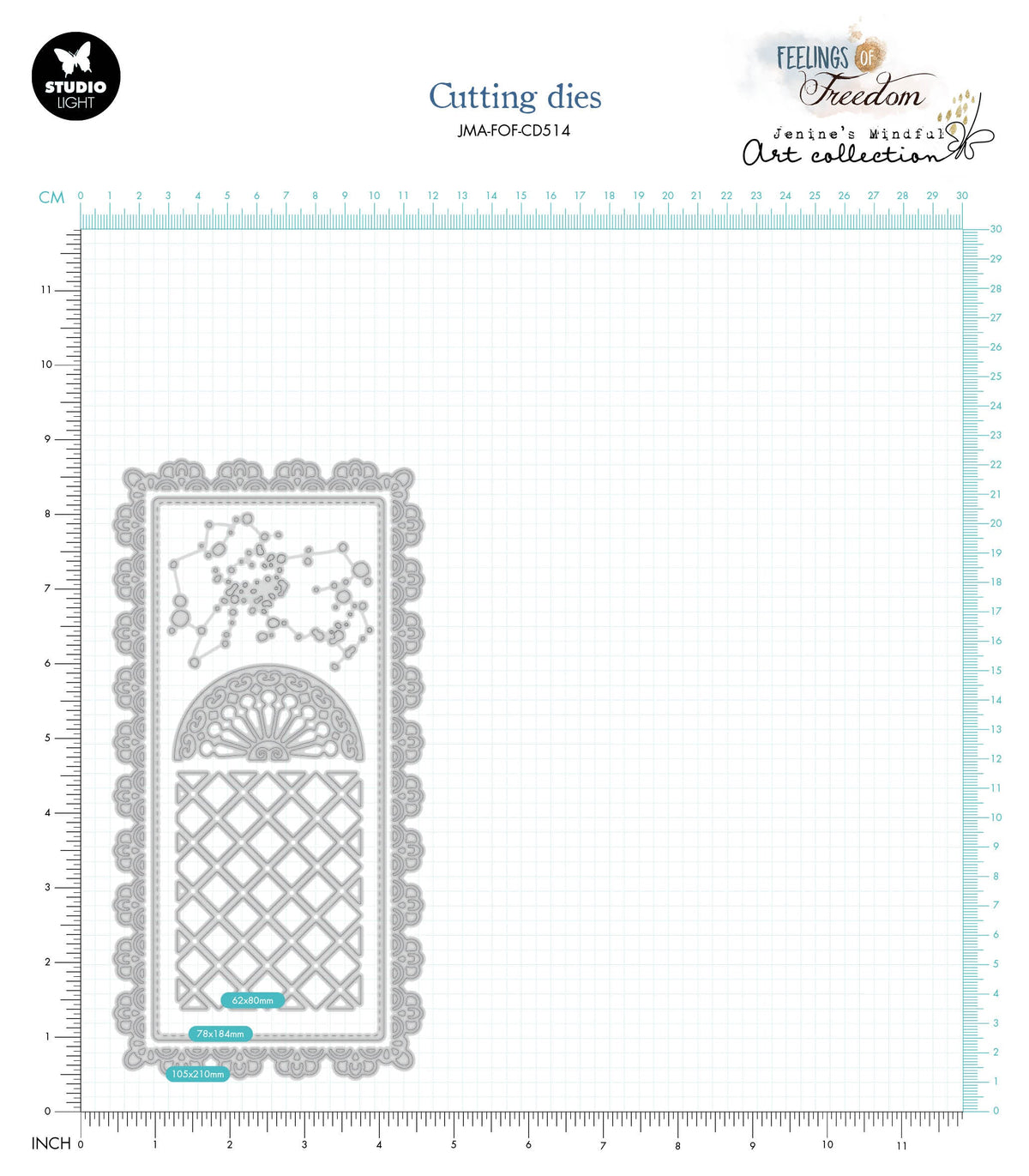 JMA Matrice de Découpe Fenêtre Slimline Sentiments de Liberté 105x210x1mm 5 PC nr.514