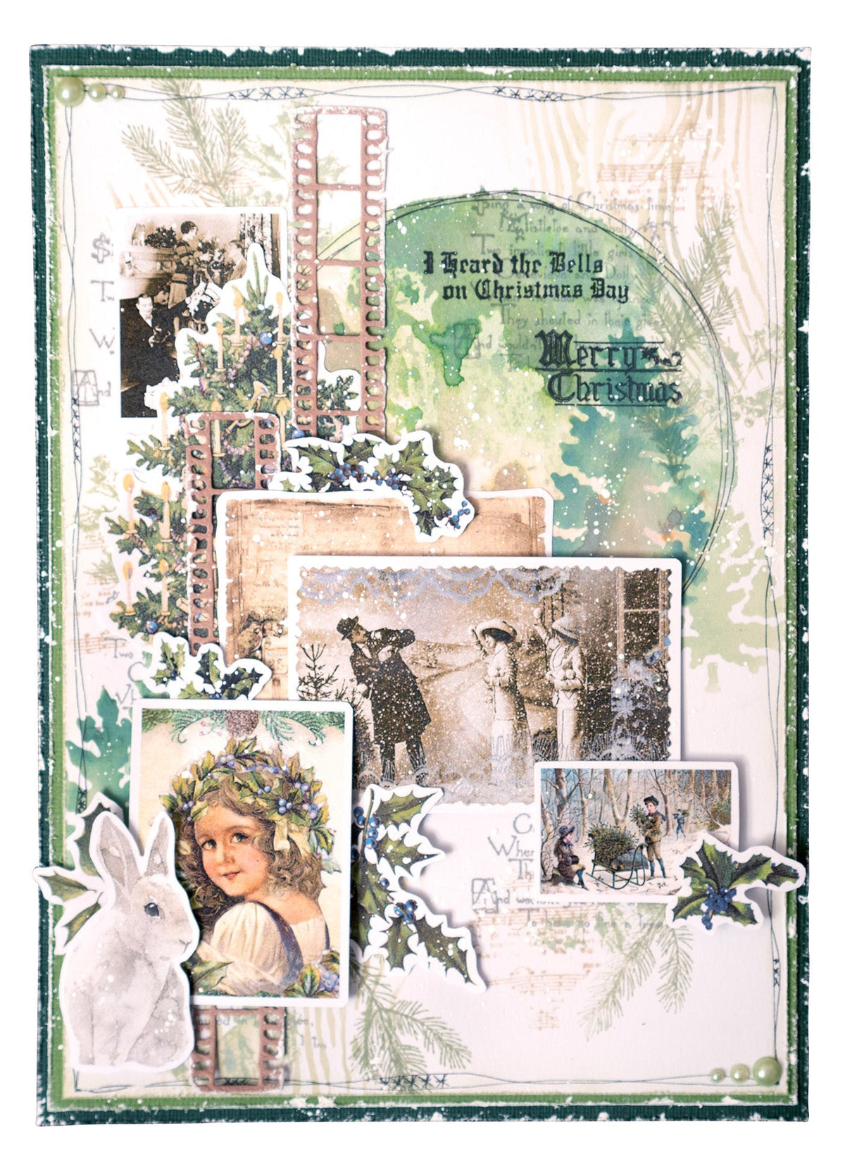 JMA Mask Winter Collage Vintage Christmas 148x210x1mm 1 PC nr.241