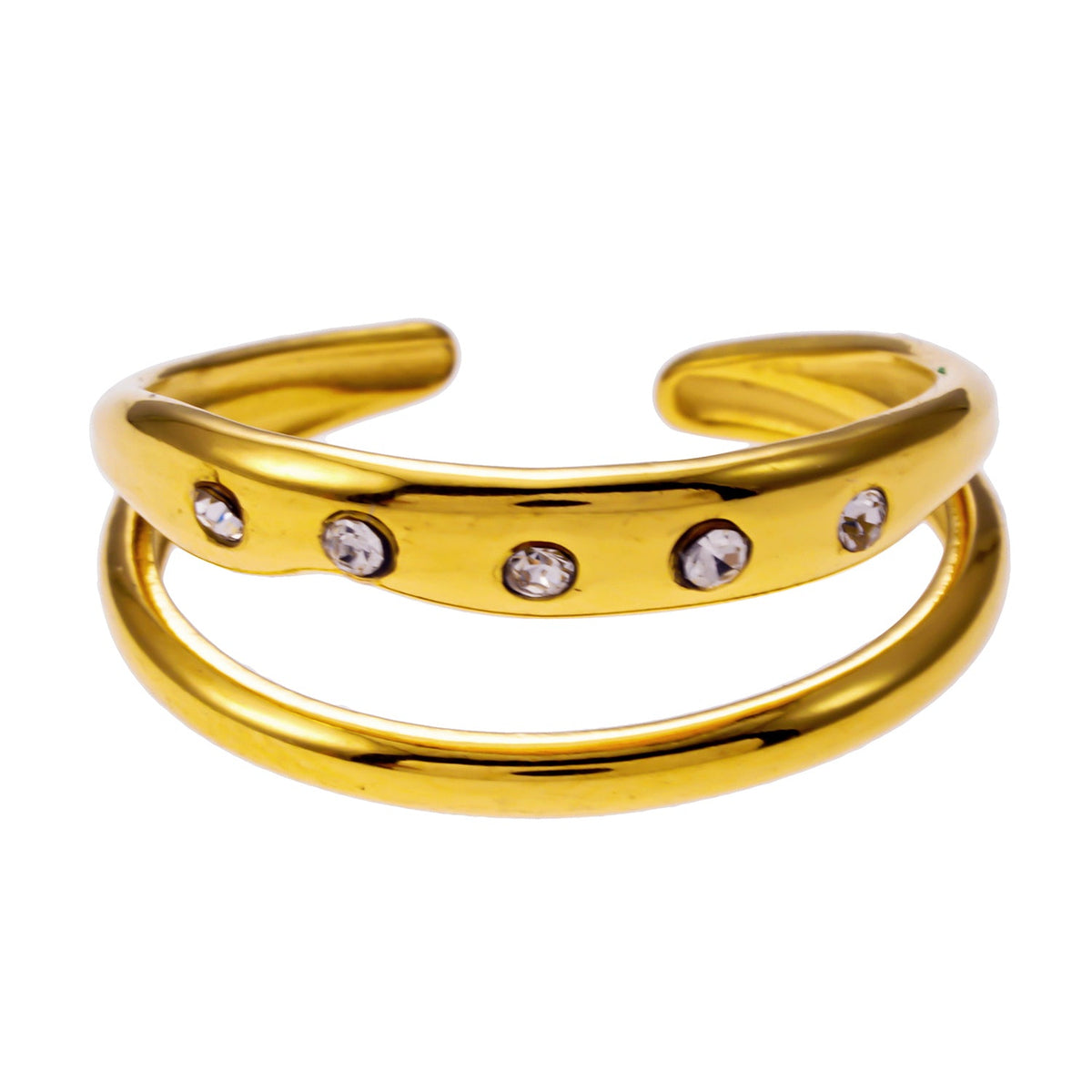JORYA : Bague ornée de Zirconium à Double Bande