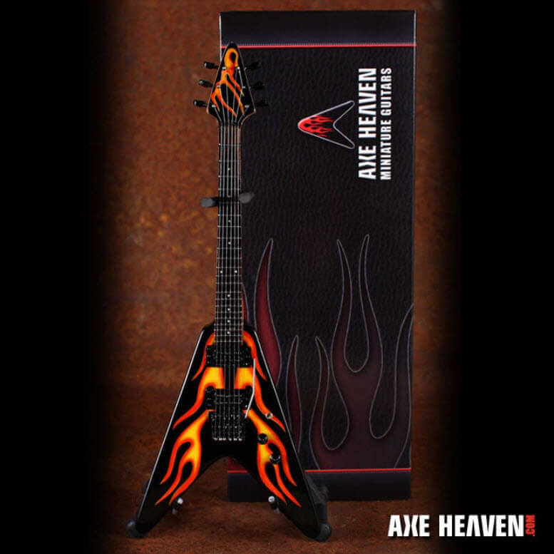 Réplique Miniature de Guitare James Hetfield Hot Rod Flames V Objet de Collection
