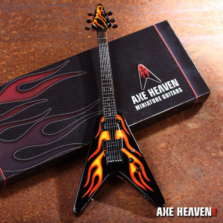 Réplique Miniature de Guitare James Hetfield Hot Rod Flames V Objet de Collection