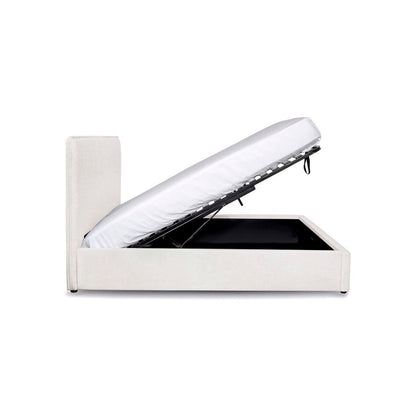 Lit plateforme de rangement Watkins – Crème