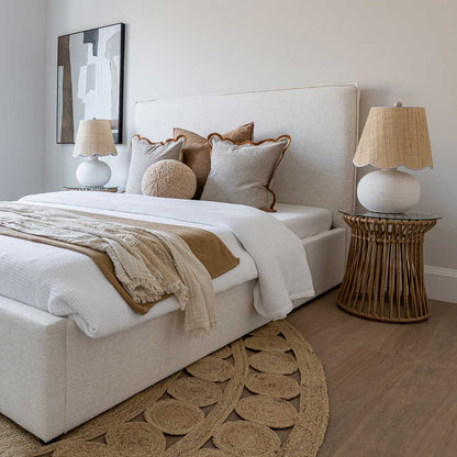 Lit plateforme de rangement Watkins – Crème