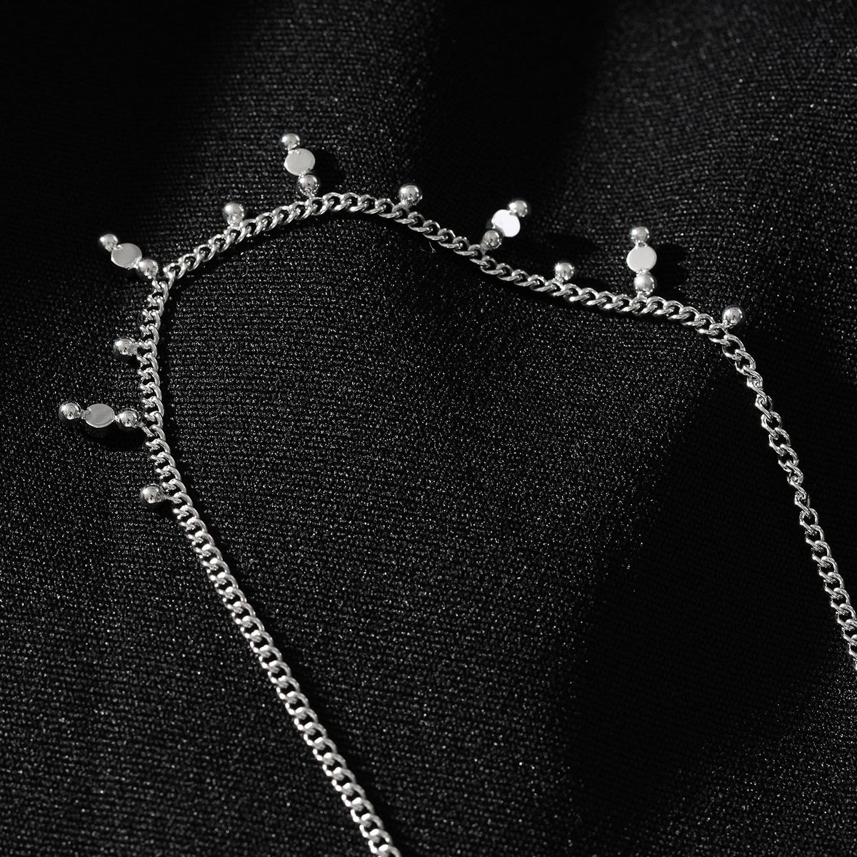 Style KALPI : Collier en chaîne avec zircons et perles en argent